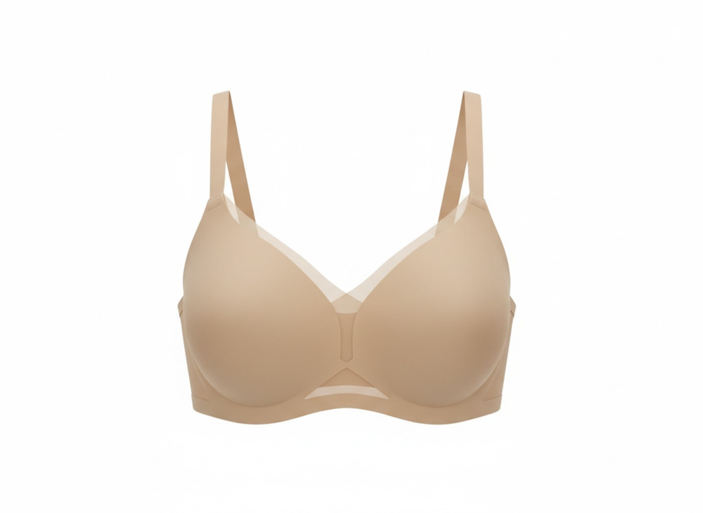Honeylove Crossover Wireless Bra Sand 36D/DD  Everyday Full Support Contour